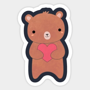 Kawaii Brown Bear T-Shirt Sticker